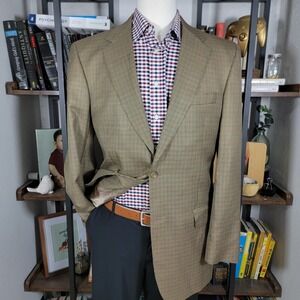 JOS A BANK GORDON Men's Sport Coat Two Button Brown Houndstooth‎ Silk Wool 40L